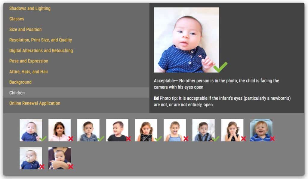 Ejemplos de fotos de niños loteria de visas dv-2024